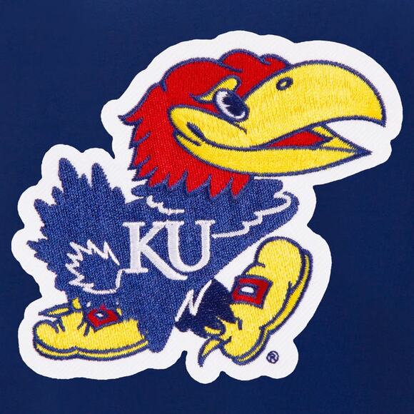 Kansas Jayhawks Reversible Fleece Jacket with Faux Leather Sleeves - Picture 4 of 6